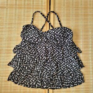 AQUA GREEN UPF 50 Tiered Tankini Top